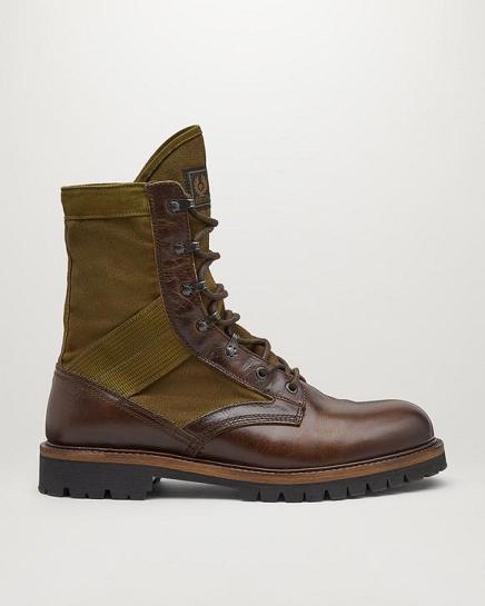 Bottes Belstaff Homme Trooper Kaki Cuir France DZ1470296